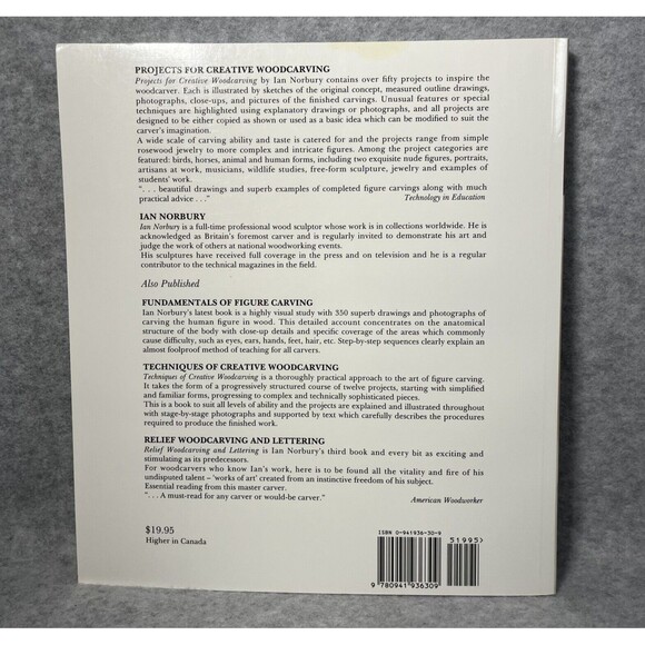 Projects for Creative Woodcarving by Ian Norbury 1995 Trade Paperback Good‎ - Picture 3 of 14